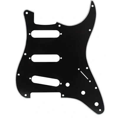 Afbeelding van Fender® » 11 HOLE MODERN STYLE STRATOCASTER® S/S/S PICKGUARD« slagplank/pickguard voor Strat® 3 laags S/S gaten kleur: zwart