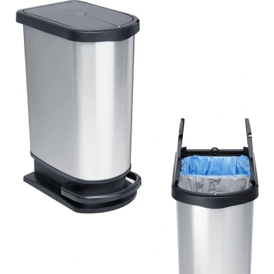 Afbeelding van Rotho Paso Duo Pedaalemmer 50L Zilver/Metallic