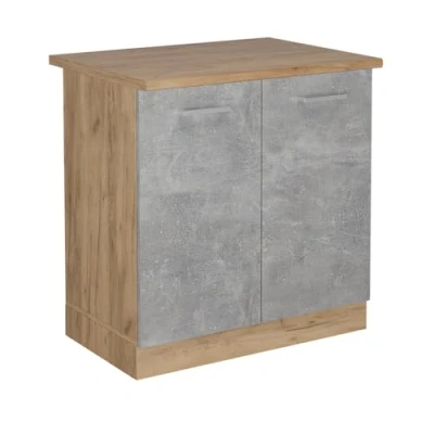 Afbeelding van Vicco Wastafelkast R Line, Beton/Krachtige Eik goud, 80 cm , WB