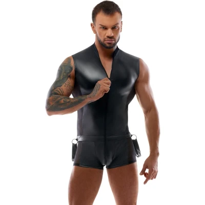 Afbeelding van Svenjoyment Mouwloze Jumpsuit met Handboeien Zwart