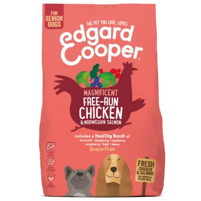 Afbeelding van Edgard&amp;Cooper Free Run Chicken Senior Kip&amp;Zalm&amp;Broccoli Hondenvoer 700 g Graanvrij