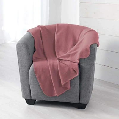 Afbeelding van douceur d&#039;intérieur Milou PLAID, polyester, oudroze, 125 x 150 cm
