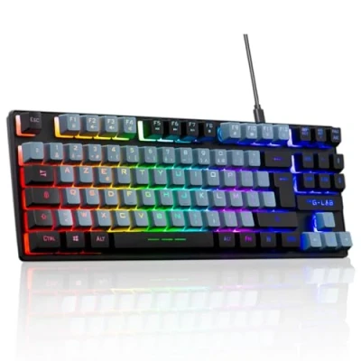 Afbeelding van The G Lab Keyz Caesium TKL gaming toetsenbord 87 toetsen bedraad USB AZERTY, RGB aanpasbaar, programmeerbare macro&#039;s Compact zonder cijferblok PC/PS4/PS5/XBOX
