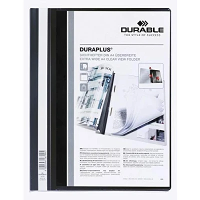 Afbeelding van Durable Duraplus presentatiemap met lamellen, personaliseerbaar, A4+, zwart, 25 stuks