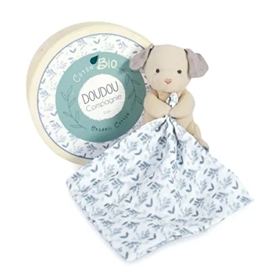 Afbeelding van Doudou et Compagnie hond biologisch knuffeldier blauw 15 cm Botanic Bio DC3963