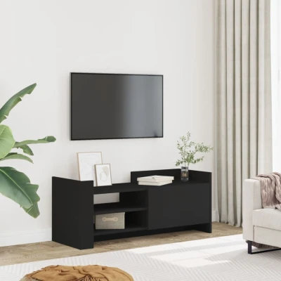 Afbeelding van Tv meubel 100x35x40 cm bewerkt hout zwart