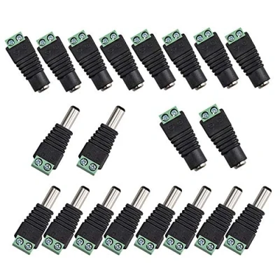 Afbeelding van Senven® 20 Stks Professionele 5,5 x 2,1 mm DC Plug Connector, 10 Paar 2 Pin Mannelijke en Vrouwelijke Kit Vrouwelijk, 12 V Jack Power Adapter voor CCTV Camera Led Strip