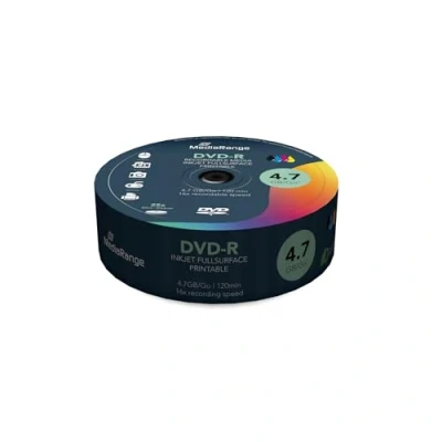 Image de MediaRange Inkjet Fullsurface Printable DVD R x 25 4.7 Go support de stockage