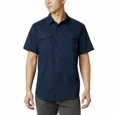 Afbeelding van Utilizer II Solid SS Overhemd Heren Collegiate Navy200 S Blauw Outdoor Shirt