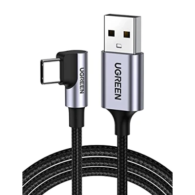 Afbeelding van UGREEN 90 Haakse USB A naar C Kabel 3A Fast Charge 2 Meter Zwart