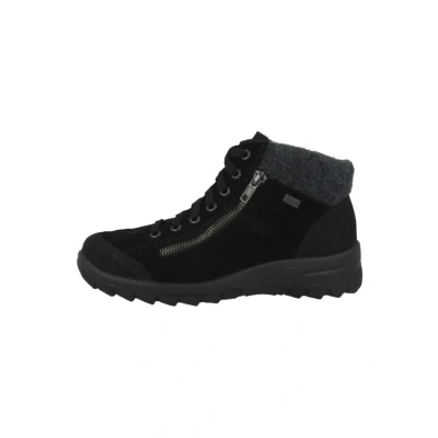 Afbeelding van Rieker Veterboots, Dames, Maat: 41, Black Leer/ synthetisch