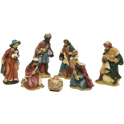 Afbeelding van Elegante kerststal figuren 7 delig 9cm hoog
