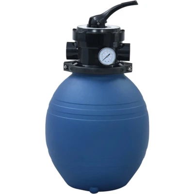 Afbeelding van Zwembadzandfilter met 4 positie ventiel 300 mm blauw