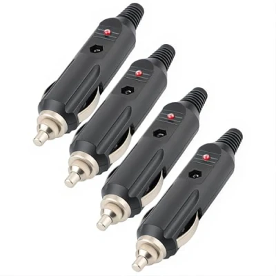 Afbeelding van CESFONJER Auto stekker, sigarettenaansteker, 5 A, 12 V/24 V, adapter met ledlampen, stekker zekering (4 stuks)