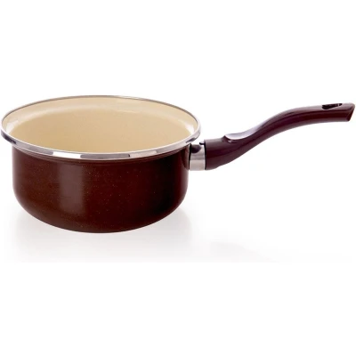 Afbeelding van Steelpan Geëmailleerde BROWN 16 cm, 1 l Sauspan Kookpan Kookpot Soeppan