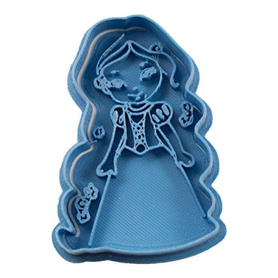 Afbeelding van Cuticuter Rapunzel Chibi prinses koekjessnijder 8 x 7 1,5 cm blauw