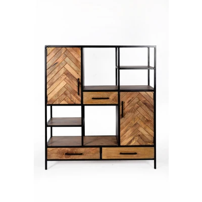 Afbeelding van Livingfurn Kabinetkast Brooklyn 140cm Mangohout / Gecoat Staal