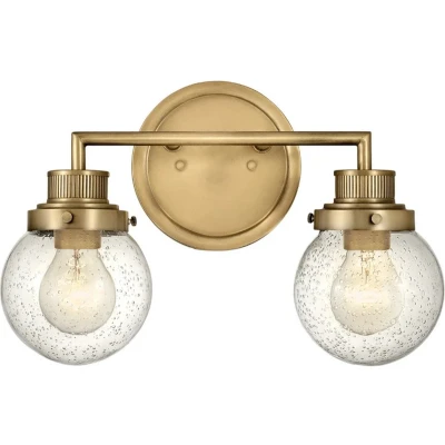 Afbeelding van Hinkley LED Badkamerarmatuur Poppy 2X E27 Max 60W IP44 Heritage Brass