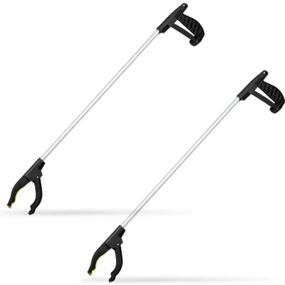 Afbeelding van Relaxdays 2x grijper grijpstok afvalgrijper grijphulp grijparm 76 cm aluminium