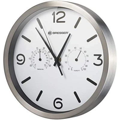 Afbeelding van Bresser Wandklok Mytime Aluminium Wit Ø25 CM