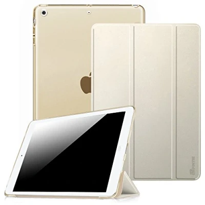 Afbeelding van Fintie Beschermhoes voor iPad Air 2 (model 2014) / 2013) ultradun, ultralicht, met transparante achterkant automatische slaap/waakfunctie, champagnegoud