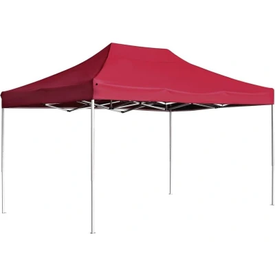 Afbeelding van Partytent professioneel inklapbaar 4,5x3 m aluminium wijnrood