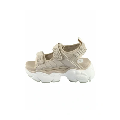 Afbeelding van Buffalo Binary Track Sandalen met plateauzool, Dames, Maat: 38, Beige Schoenen