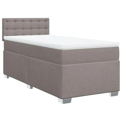 Afbeelding van vidaXL Boxspring met matras stof taupe 80x200 cm