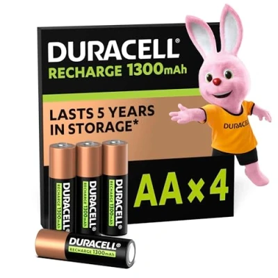 Afbeelding van Duracell oplaadbare batterijen AA 1300 mAh, set van 4