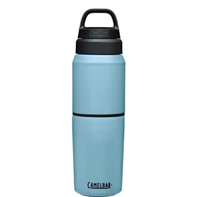 Afbeelding van CamelBak Multibev Vacuum SS Waterfles met afneembare koffie / theebeker 500 ml + 350 Blauw (Dusk Blue)