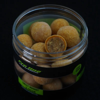 Afbeelding van Pro Line Coated Hookbaits Sweet Maggot &amp; Cream (200ml) 15mm core Boilies