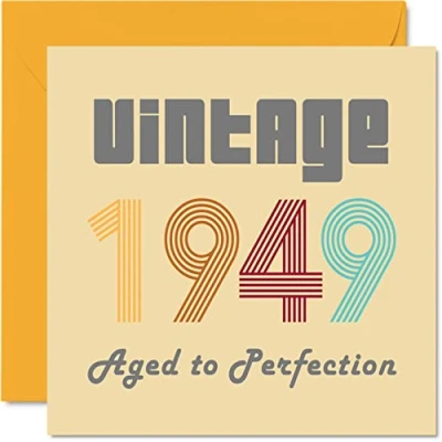 Afbeelding van Stuff4 verjaardagskaarten 75 jaar voor mannen en vrouwen Vintage 1949 Aged To Perfection Grappige verjaardagskaart hem haar, 145 mm x mm, mama, papa,
