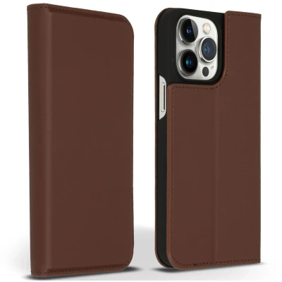 Afbeelding van Accezz Hoesje Geschikt voor iPhone 14 Pro Max Met Pasjeshouder Premium Leather Slim Bookcase Bruin