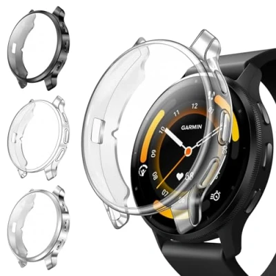 Afbeelding van Fintie Set van 3 telefoonhoesjes compatibel met Garmin Venu (45 mm) zachte TPU schermbeschermer, schermbeschermer