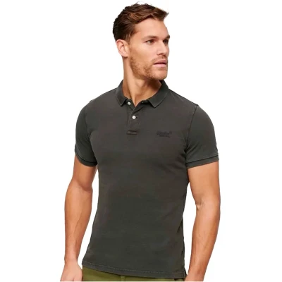 Afbeelding van Superdry Vintage Poloshirt, Heren, Maat: Medium, Destroy black