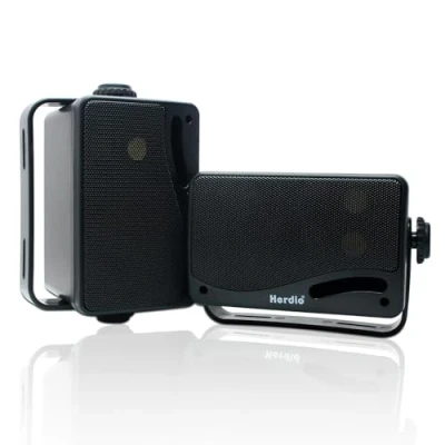 Afbeelding van Herdio Set van 2 3,5 inch Bluetooth luidsprekers, 3 weg, 200 W, waterdicht, weerbestendig, voor buiten, binnen, terras, tuin, camping, boot, restaurant