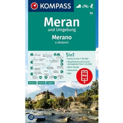 Afbeelding van Kompass Wanderkarten WK53 Meran und Umgebung