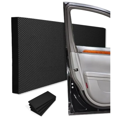 Afbeelding van Set van 4 zelfklevende schuimrubberen wandbeschermers voor garage, garagedeur, autodeuren, 40 x 20 2 cm, zwart