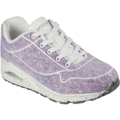 Afbeelding van Skechers Sport UNO Sneakers laag, Dames, Maat: 38, White recycled mono mesh/multi colored foam trim Kunststof
