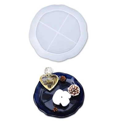 Afbeelding van FineInno Hars Sieradenbak Vormen Snuster Dienblad Siliconen Mal Platen Modelbouw Molding Mould DIY Zeepvorm Woondecoratie (Ronde Platte Vorm)