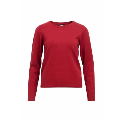 Afbeelding van Object Objthess LS Oneck Trui, Dames, Maat: Medium, Karanda red