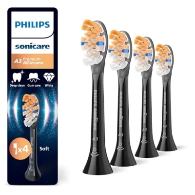 Afbeelding van Philips Sonicare Premium All in One A3 Opzetborstels voor Elektrische Tandenborstel Zwart Verpakking van 4 HX9094/88