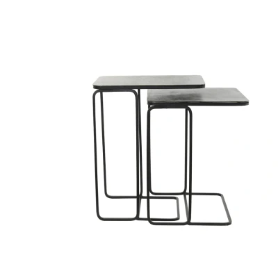 Afbeelding van Light &amp; Living Bijzettafel LAJA 46x31x57cm Grijs Set van 2