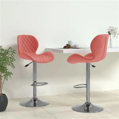 Image de vidaXL Tabourets de bar lot 2 rose velours333606
