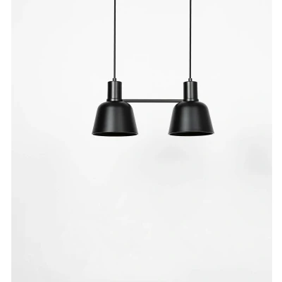 Afbeelding van Lucande hanglamp 2lichts ijzer H: 19.3 cm E27 mat zwart