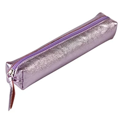 Afbeelding van Clairefontaine 410117C Kleine slanke etui van echt lamsleer, roze