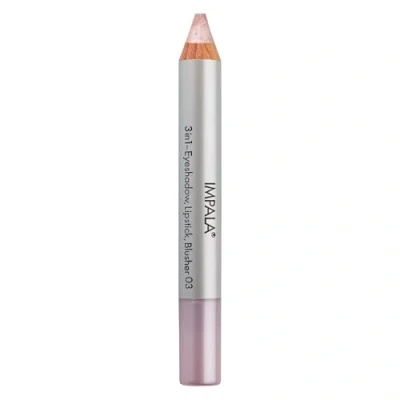 Afbeelding van Impala 3 in 1 jumbo potlood, kleur 03 lichtroze, oogschaduw, lippenstift en rouge, gladde langdurige textuur, intensieve kleuren