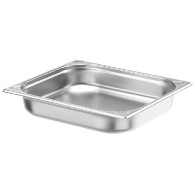 Afbeelding van HENDI Gastronorm bak, GN 2/3, hittebestendigheid 40 C tot 300 C, te gebruiken in convectieovens, koelkasten, waterbaden, chafing schijven, 5,5 l, 354 x 325 65 mm, roestvrij staal
