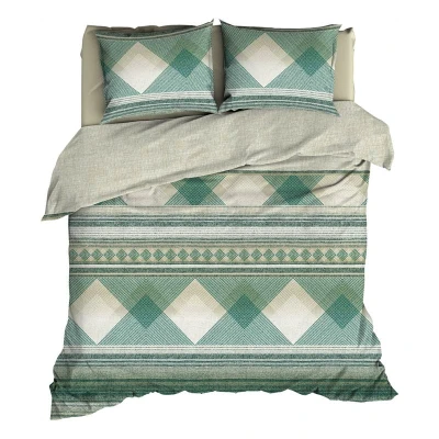 Afbeelding van Satin d&#039;Or Courban Dekbedovertrek Lits jumeaux (270x200/220 cm + 2 slopen) Saliegroen