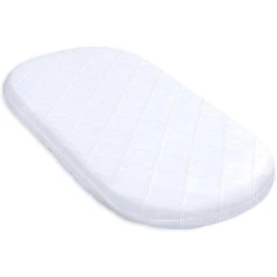 Afbeelding van Kinderwagen Matratze 72x33 cm Stubenwagen ovaal Beistellbed Babymatras Wit